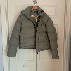 Aritzia Super Puff Sage Green short down coat size small “Dry Basil” color